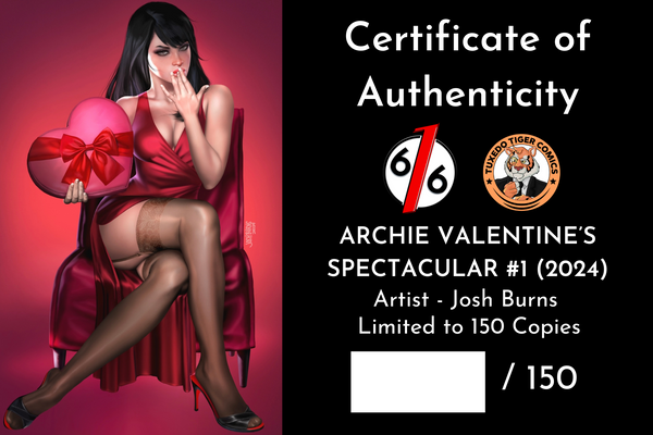 ARCHIE VALENTINES SPECTACULAR 2024 #1 JOSH BURNS Virgin Variant C LTD 150 COA