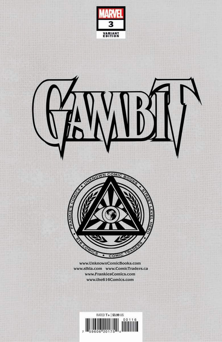 GAMBIT #3 SCOTT WILLIAMS Unknown 616 Comics Exclusive Virgin