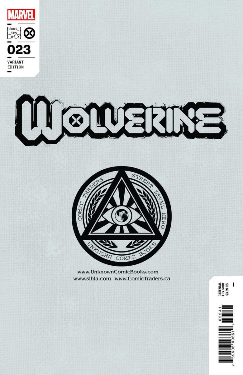 Wolverine 23 SCOTT WILLIAMS Unknown Whatnot B&W SDCC Exclusive popular Virgin Variant