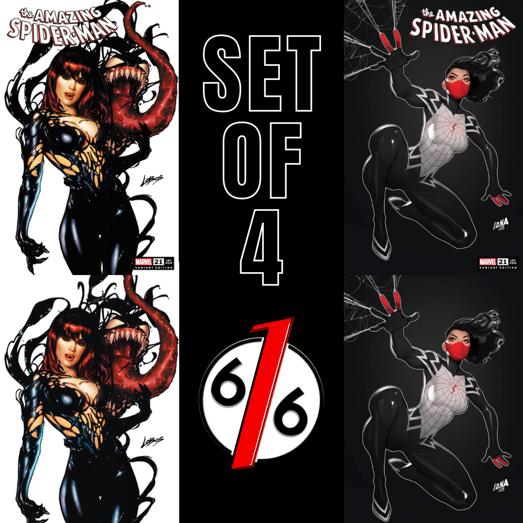 AMAZING SPIDER-MAN 21 LOBOS & NAKAYAMA Variant Set Of 4 VENOM SILK AMAZING SPIDER-MAN 21 LOBOS & NAKAYAMA Variant Set Of 4 VENOM SILK
