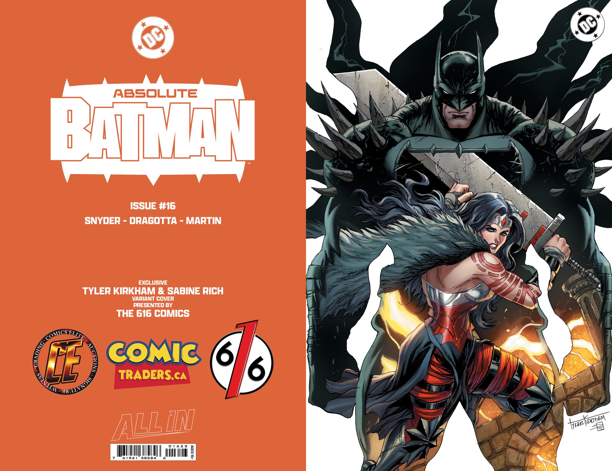 ABSOLUTE BATMAN #16 TYLER KIRKHAM 616 COMICS FOIL Virgin Variant C