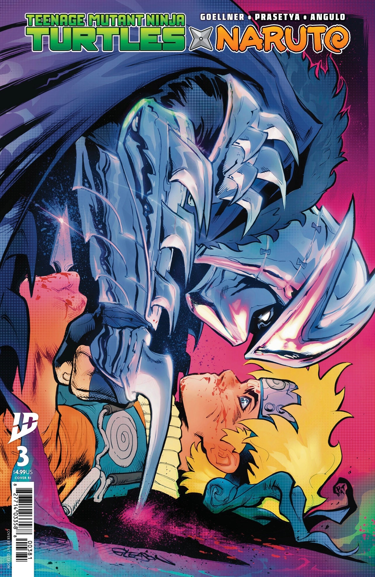 TEENAGE MUTANT NINJA TURTLES X NARUTO 3 PATRICK GLEASON 1:100 Ratio Variant