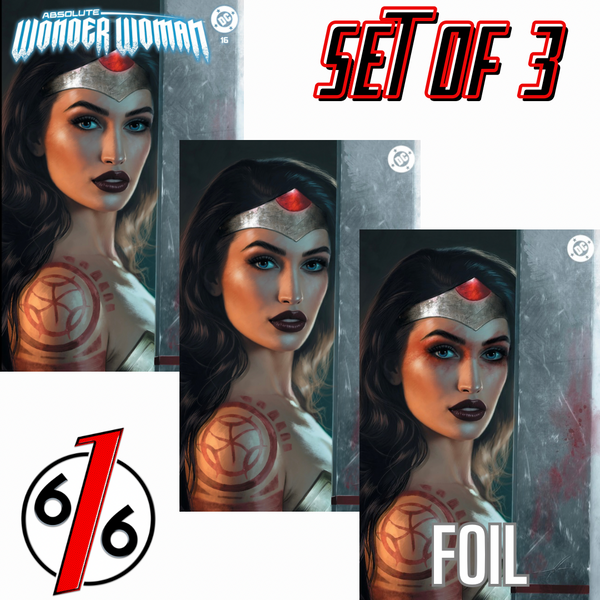 ABSOLUTE WONDER WOMAN #17 CARLA COHEN 616 COMICS Trade Dress & Virgin & FOIL Variant ABC Set LTD 1000