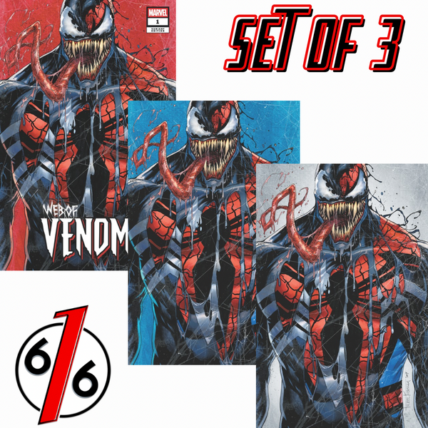 WEB OF VENOM #1 TYLER KIRKHAM 616 COMICS Trade Dress & Virgin Variant ABC Set LTD 1000