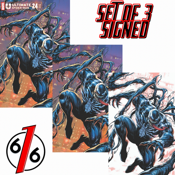 SIGNED - ULTIMATE SPIDER-MAN #24 TYLER KIRKHAM 616 COMICS Trade Dress & Virgin Variant ABC Set LTD 1000