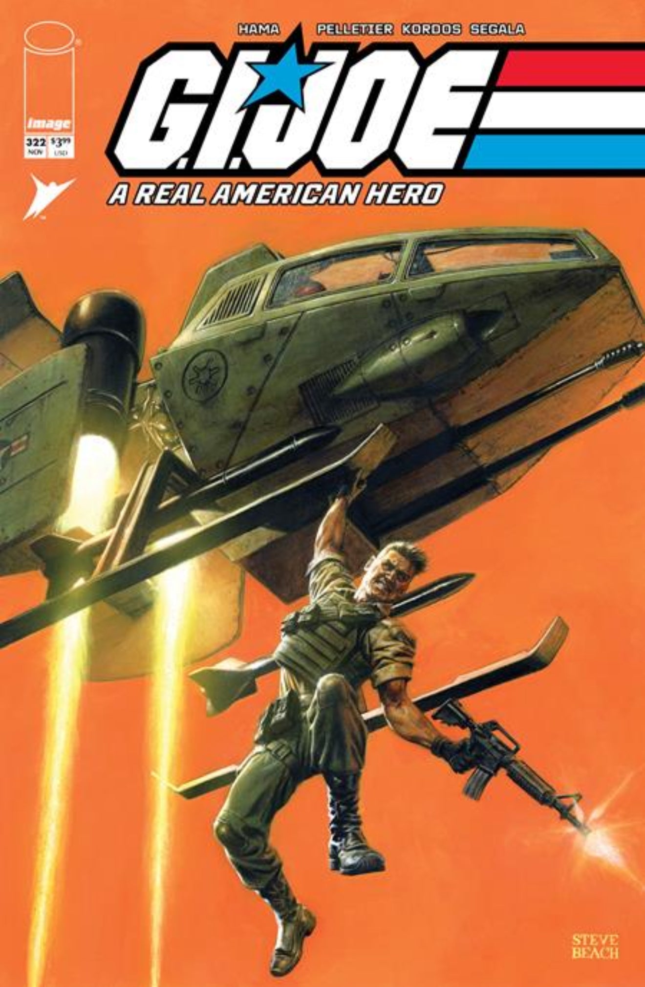 GI JOE REAL AMERICAN HERO #322 STEVE BEACH 1:10 Ratio Variant Gears Of Joe