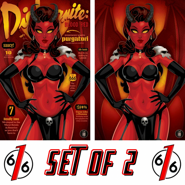 DIENAMITE BLOOD RED #5 SAM PAYNE Trade Dress & Virgin Variant AB Set LTD 500