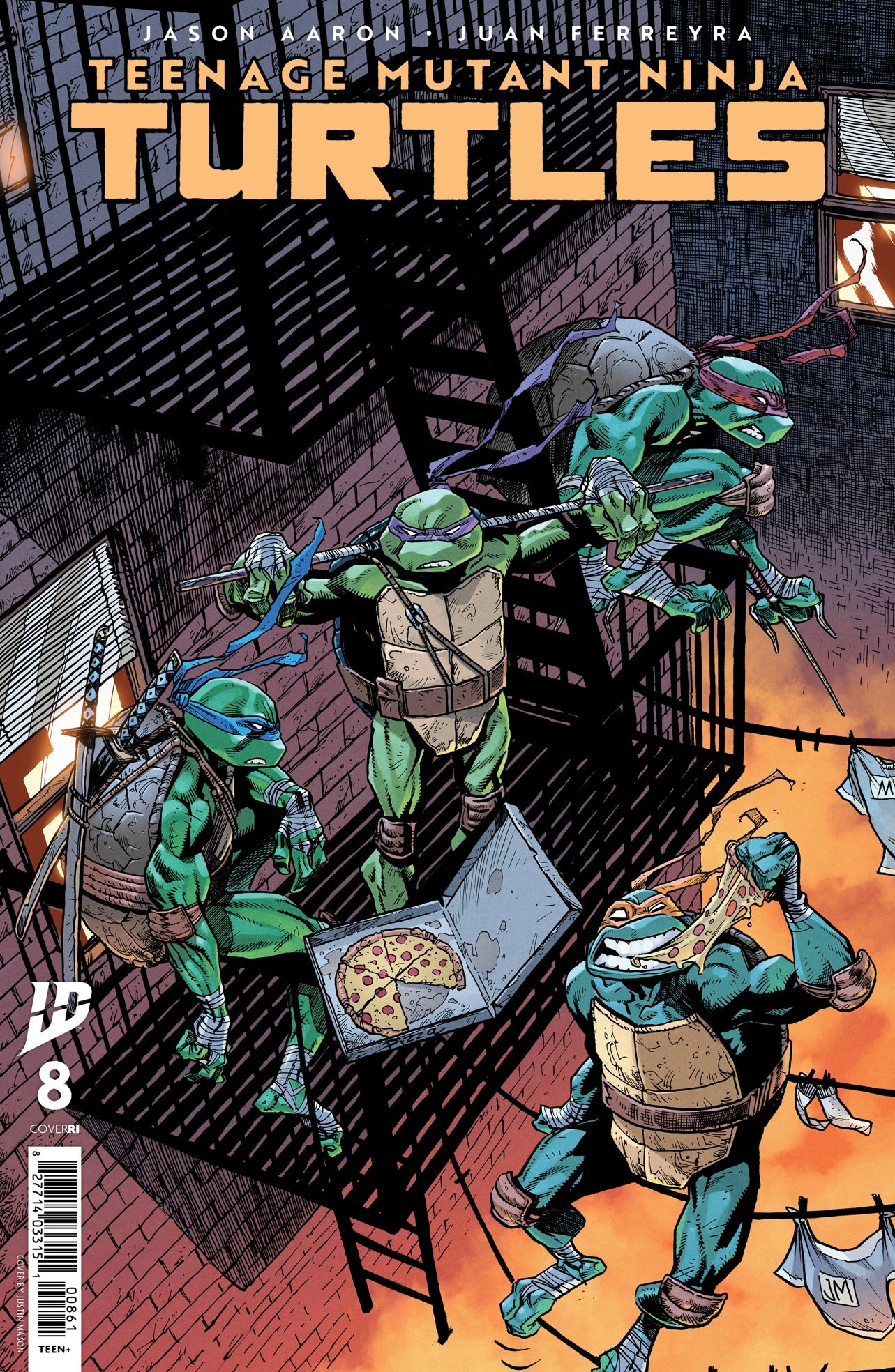 TEENAGE MUTANT NINJA TURTLES #8 JUSTIN MASON 1:50 Ratio Variant
