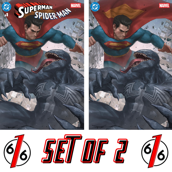 DC MARVEL SUPERMAN SPIDER-MAN #1 JEEHYUNG LEE 616 COMICS Variant AB Set LTD 1000