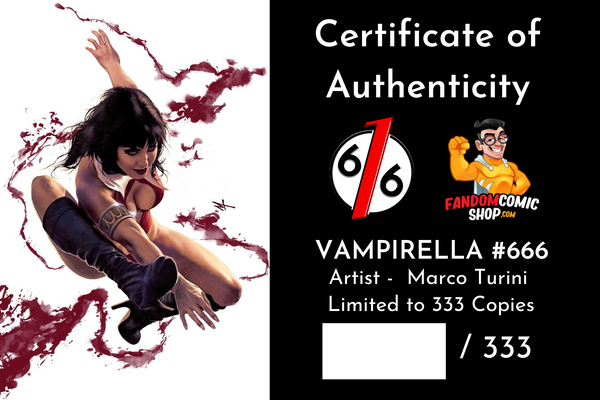 VAMPIRELLA #666 TALAVERA LEIRIX TURINI 616 Virgin Variant Set LTD 333 COA