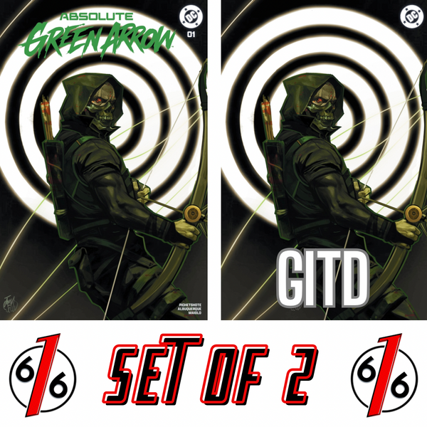 ABSOLUTE GREEN ARROW #1 FRANCESCO TOMASELLI 616 COMICS Trade Dress & Glow In Dark Virgin Variant AB Set LTD 1000