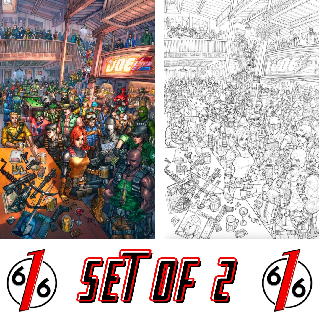 GI JOE REAL AMERICAN HERO #321 ALAN QUAH 616 COMICS JOES BAR Virgin Variant Set LTD 750