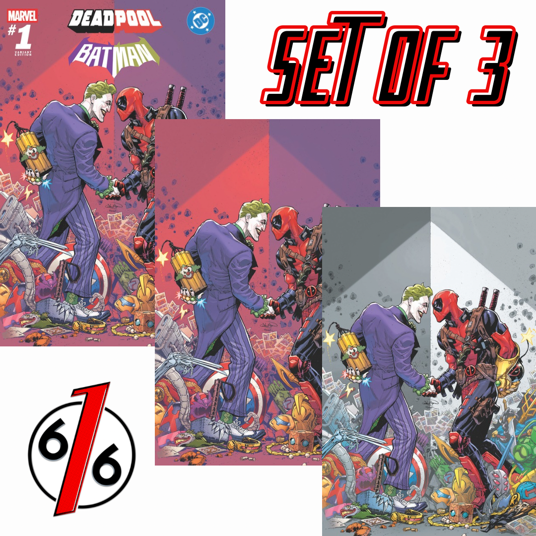 MARVEL DC DEADPOOL BATMAN #1 PATRICK GLEASON 616 Trade Dress & Virgin Variant Set Of 3 LTD 1000