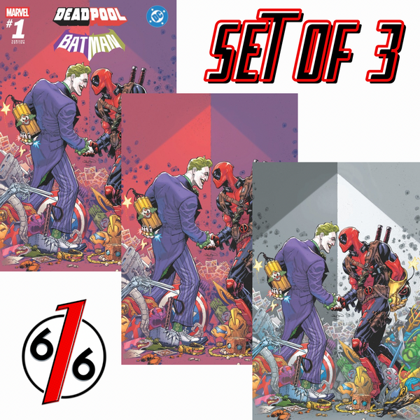 MARVEL DC DEADPOOL BATMAN #1 PATRICK GLEASON 616 Trade Dress & Virgin Variant Set Of 3 LTD 1000