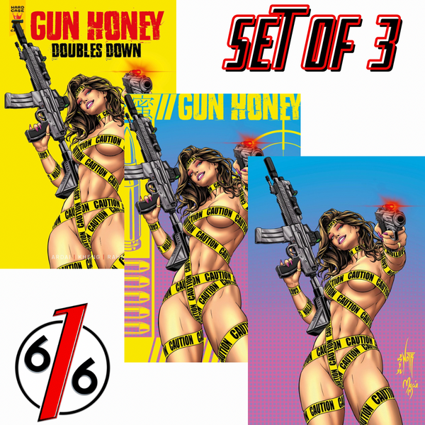 GUN HONEY DOUBLES DOWN #3 JORDAN NOIR 616 COMICS Trade Dress & Virgin Variant ABC Set LTD 500