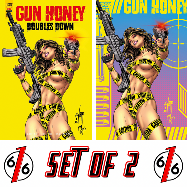 GUN HONEY DOUBLES DOWN #3 JORDAN NOIR 616 COMICS Trade Dress & Virgin Variant AB Set LTD 500