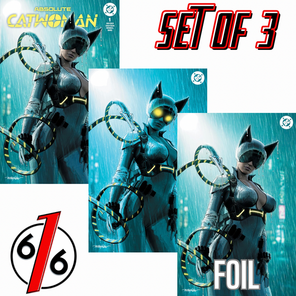 ABSOLUTE CATWOMAN #1 MIKE MAYHEW 616 COMICS Trade Dress & Virgin & FOIL Variant ABC Set LTD 1000