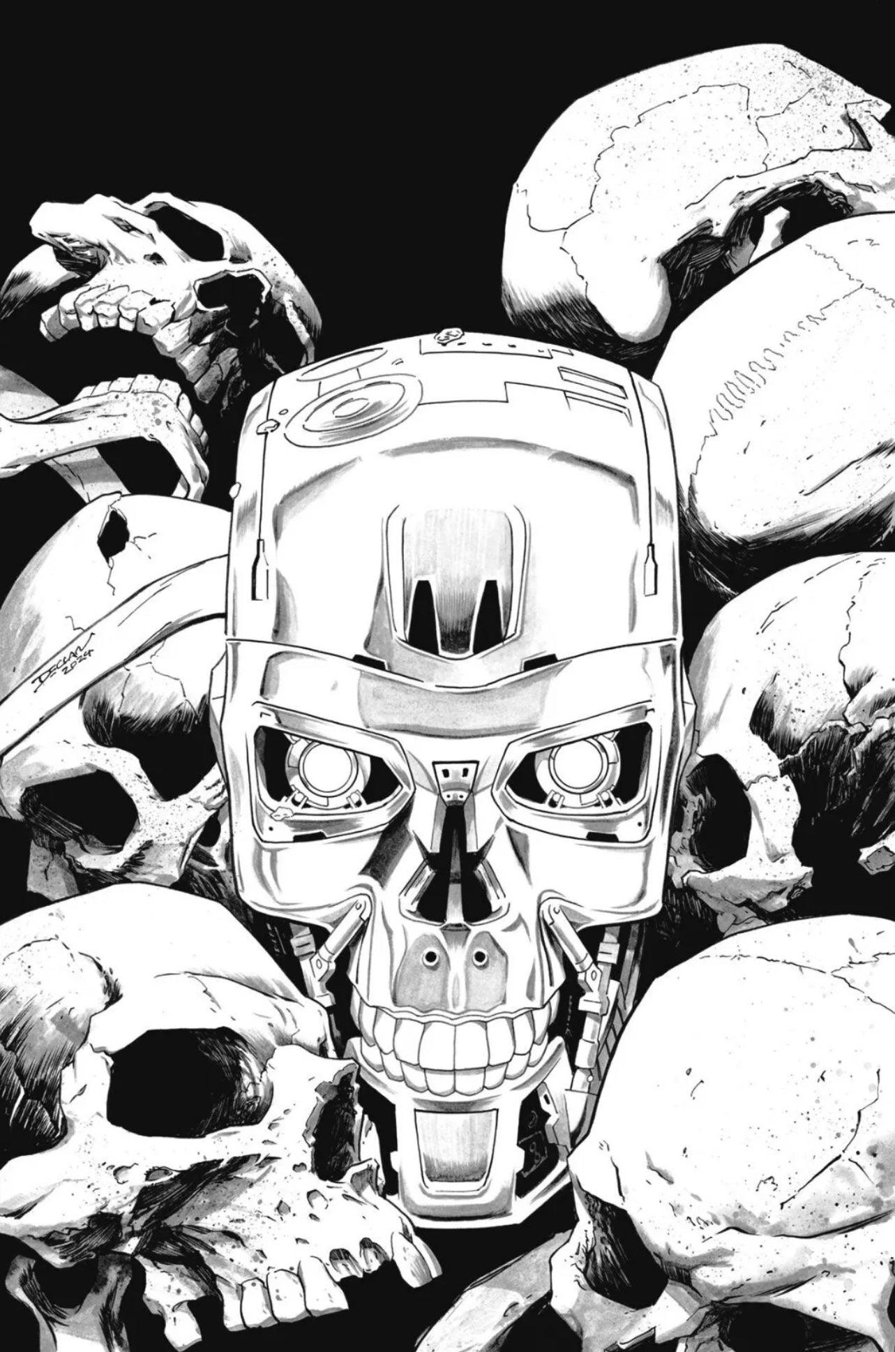 TERMINATOR #1 DECLAN SHALVEY 1:50 Line Art Virgin Ratio Variant