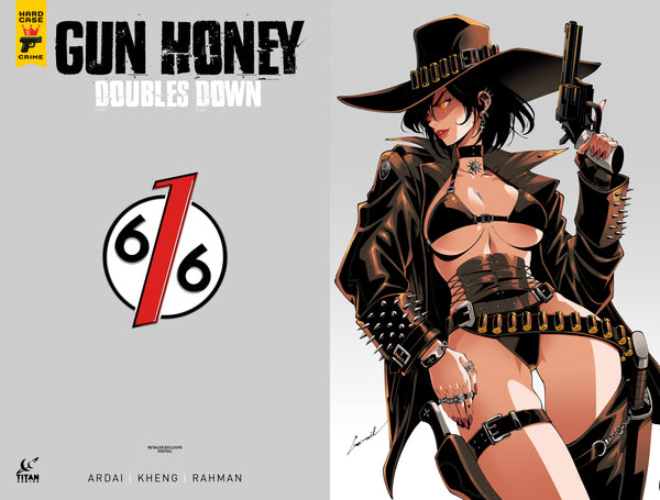 GUN HONEY DOUBLES DOWN #1 GODTAIL 616 COMICS Trade Dress & Virgin Variant ABC Set LTD 250