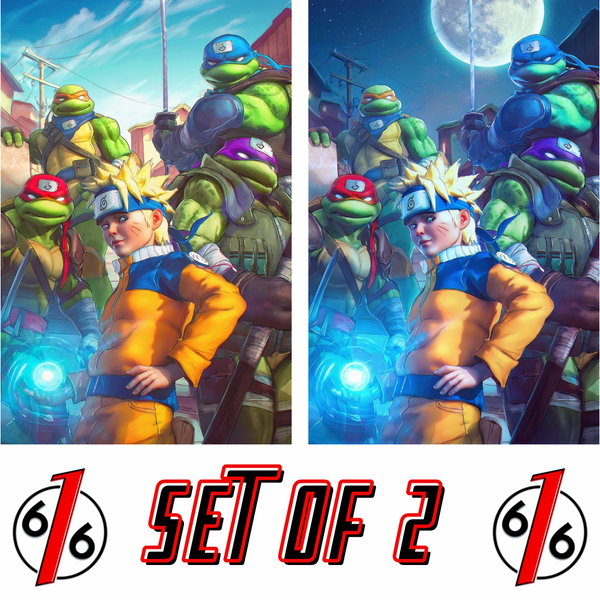 TEENAGE MUTANT NINJA TURTLES X NARUTO 4 TIAGO DA SILVA Virgin Variant Set LTD 600