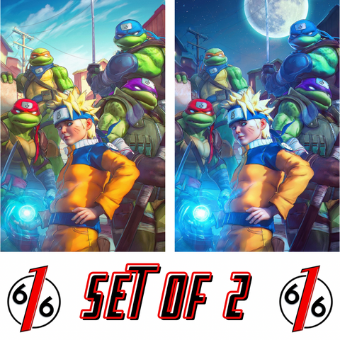 TEENAGE MUTANT NINJA TURTLES X NARUTO 4 TIAGO DA SILVA Virgin Variant Set LTD 600