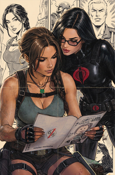 GI JOE TOMB RAIDER #2 CEDRIC POULAT 616 COMICS Virgin FOIL Variant B LTD 750