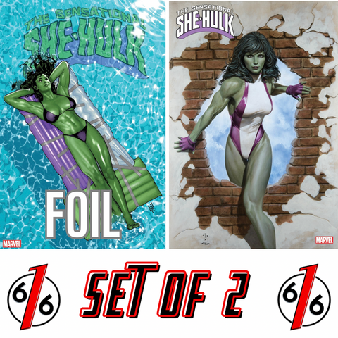 SENSATIONAL SHE-HULK #1 ADAM HUGHES FOIL & GRANOV Homage Variant Set