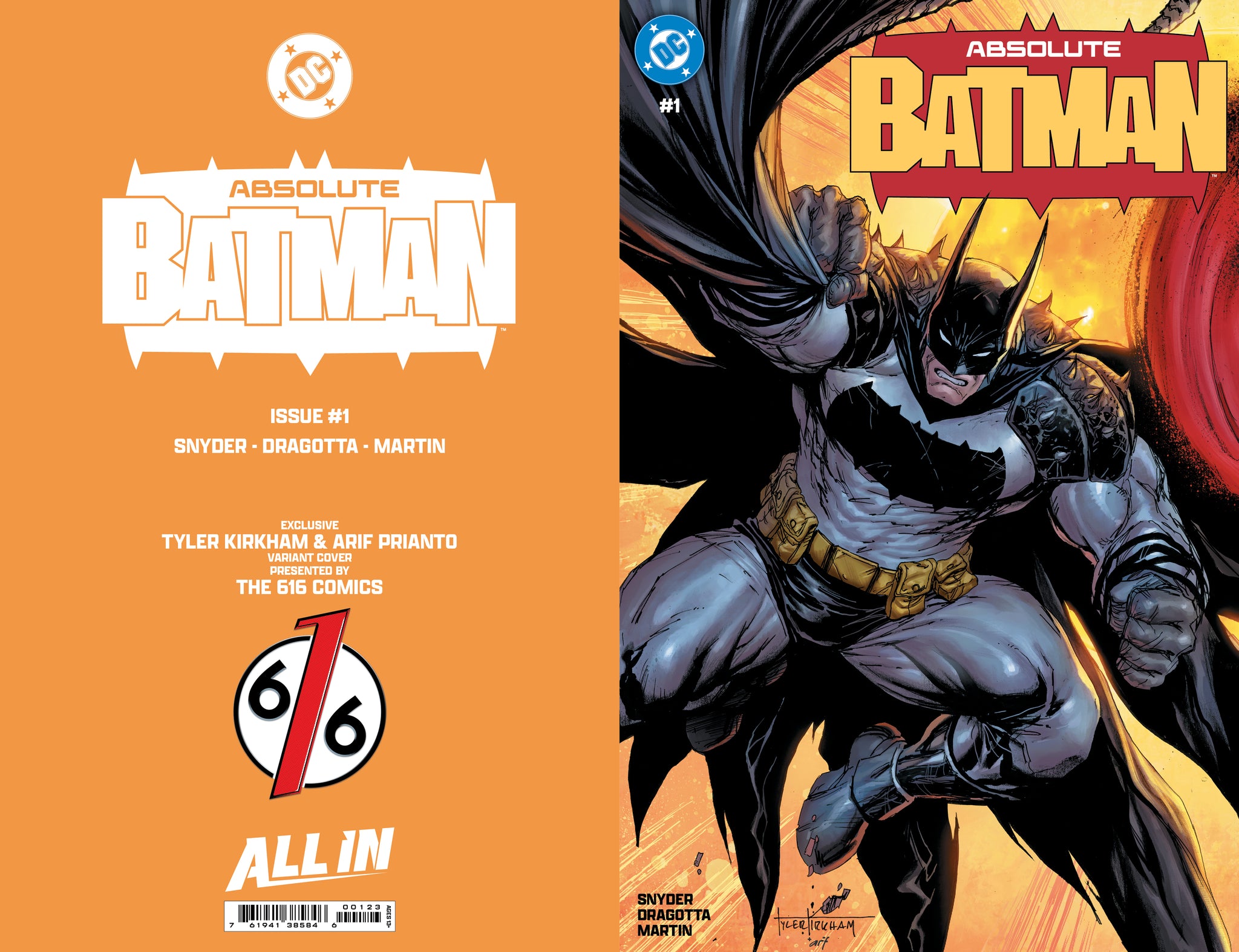 ABSOLUTE BATMAN 1 TYLER KIRKHAM & JIM LEE FOIL Variant Set