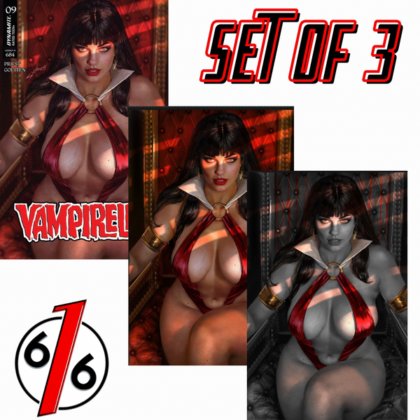 VAMPIRELLA #9 SHIKARII 616 COMICS Trade Dress & Virgin Variant ABC Set LTD 500