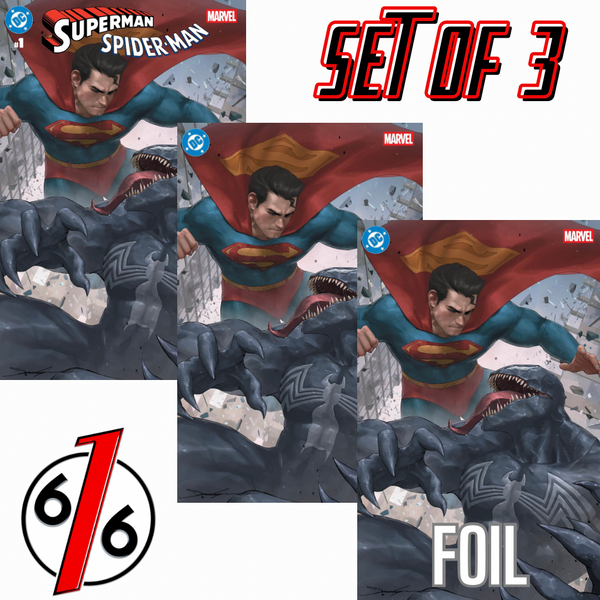 DC MARVEL SUPERMAN SPIDER-MAN #1 JEEHYUNG LEE 616 COMICS Variant ABC Set LTD 1000