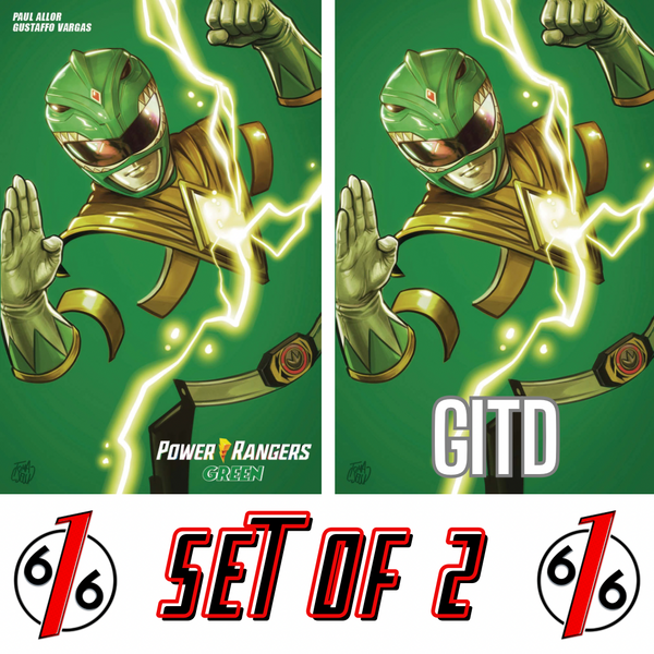 POWER RANGERS GREEN #1 FRANCESCO TOMASELLI 616 COMICS Trade Dress & Virgin Glow In Dark Variant AB Set LTD 300