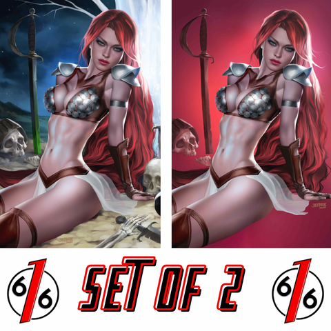 RED SONJA DEATH & THE DEVIL 2 JOSH BURNS 616 Virgin Variant AB Set LTD 500