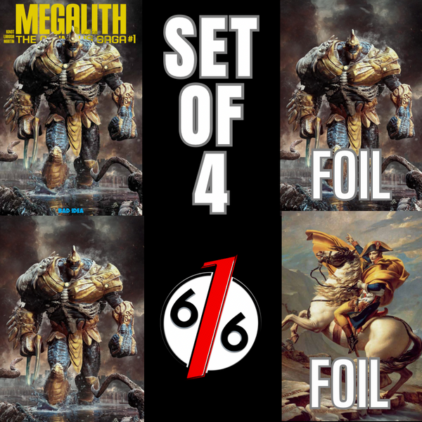 OLYMPUS SAGA MEGALITH #1 BJORN BARENDS 616 COMICS Trade Dress & Virgin & FOIL & JACQUES LOUIS DAVID FOIL Set Of 4 LTD 500