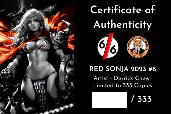 RED SONJA 2023 #8 DERRICK CHEW 616 AB Variant Set LTD 333 COA