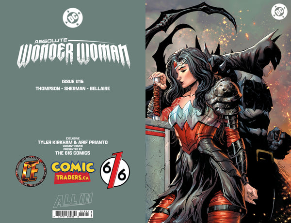 ABSOLUTE WONDER WOMAN #15 TYLER KIRKHAM 616 COMICS Trade Dress & Virgin & FOIL Variant ABC Set LTD 1000