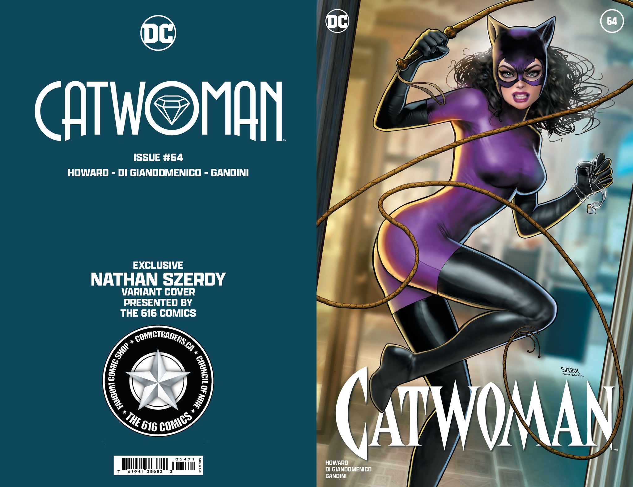 CATWOMAN #64 NATHAN SZERDY 616 BALENT Homage Trade & Virgin & FOIL