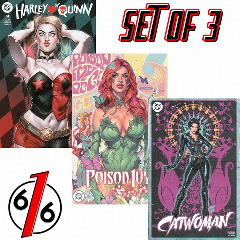 HARLEY QUINN & POISON IVY & CATWOMAN CEDRIC POULAT 616 Variant Set LTD 3000