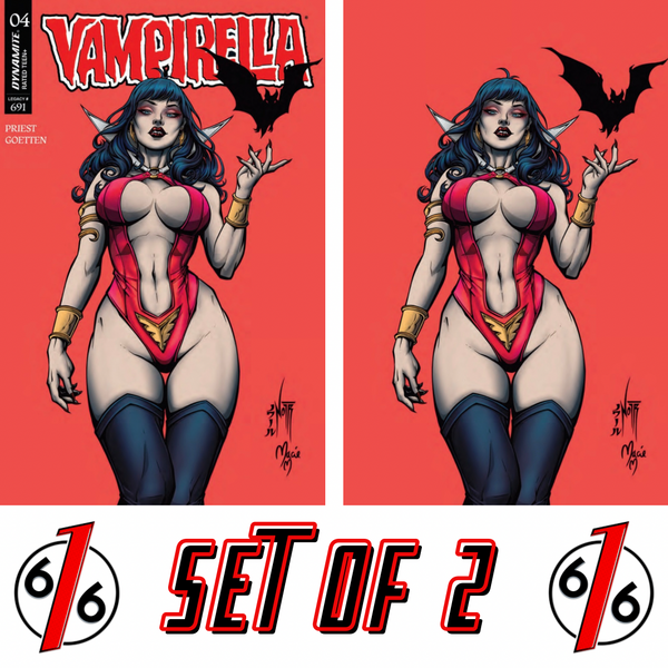 VAMPIRELLA #4 (2026) JORDAN NOIR 616 COMICS Trade Dress & Virgin Variant AB Set LTD 500