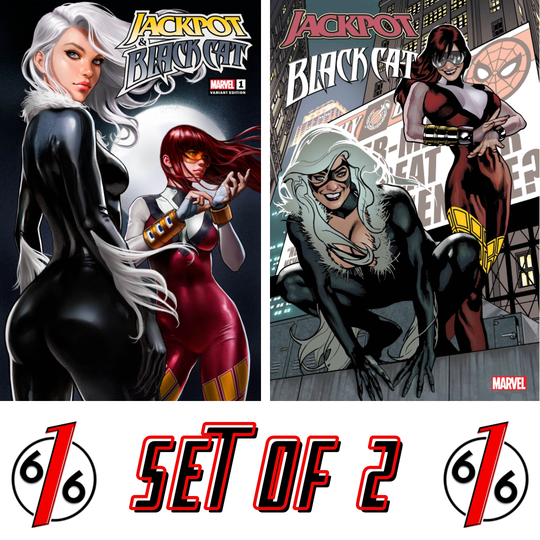 JACKPOT & BLACK CAT #1 Set IVAN TALAVERA Variant & ADAM HUGHES Main Cover LTD 3000