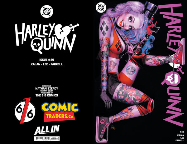 HARLEY QUINN #49 NATHAN SZERDY 616 TATTOO Trade Dress & Virgin Variant Set AB LTD 1500