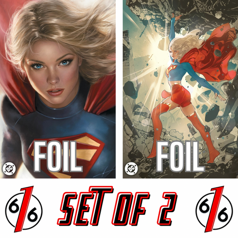 SUPERGIRL #1 CARLA COHEN & PABLO LOBOS VILLALOBOS 616 COMICS Virgin FOIL Variant Set CD LTD 1000