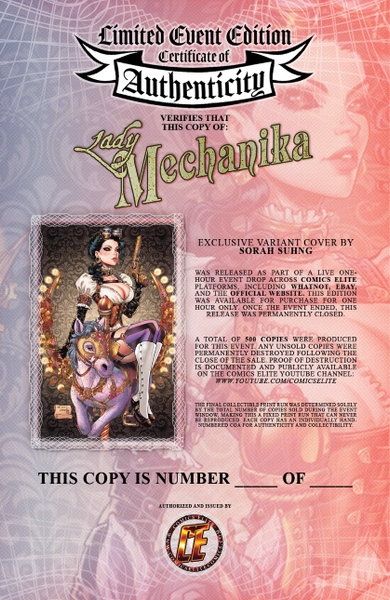 LADY MECHANIKA #1 SORAH SUHNG Exclusive Virgin Variant LTD 300 COA