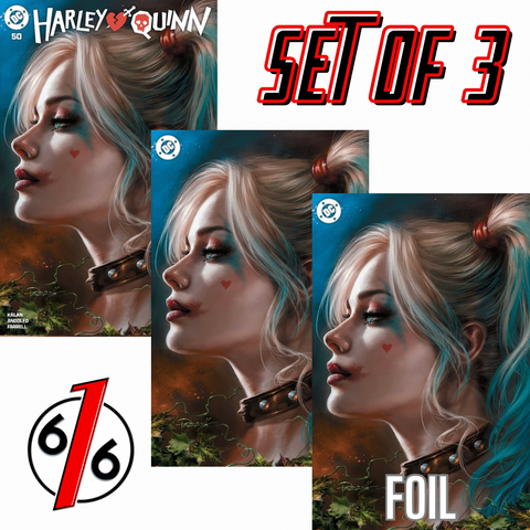 HARLEY QUINN #50 LUCIO PARRILLO 616 Trade Dress & Virgin & FOIL Variant ABC Set LTD 1000
