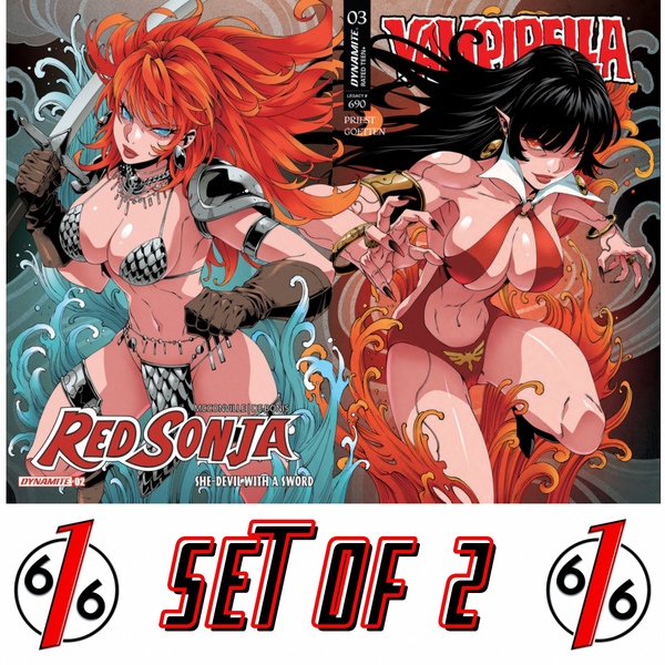 VAMPIRELLA #3 & RED SONJA SHE-DEVIL WITH A SWORD #2 GODTAIL 616 COMICS Trade Dress Variant A Set LTD 500