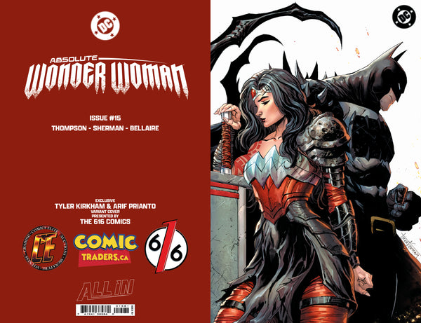 ABSOLUTE WONDER WOMAN #15 TYLER KIRKHAM 616 COMICS Trade Dress & Virgin & FOIL Variant ABC Set LTD 1000