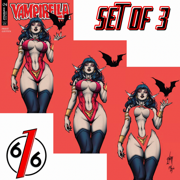 VAMPIRELLA #4 (2026) JORDAN NOIR 616 COMICS Trade Dress & Virgin & Virgin Negative Space Variant ABC Set LTD 200