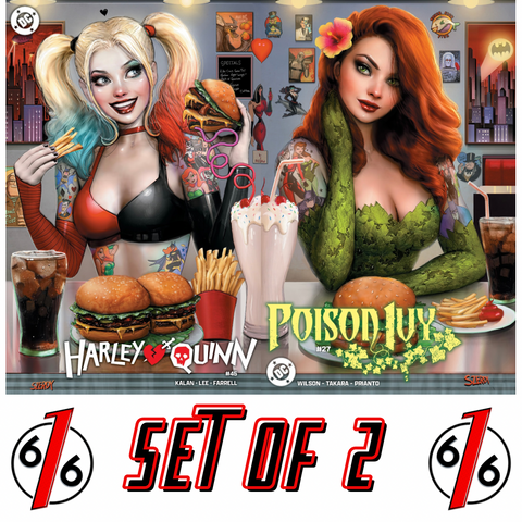 POISON IVY 27 & HARLEY QUINN 45 SZERDY DINER TATTOO Variant Set LTD 3000