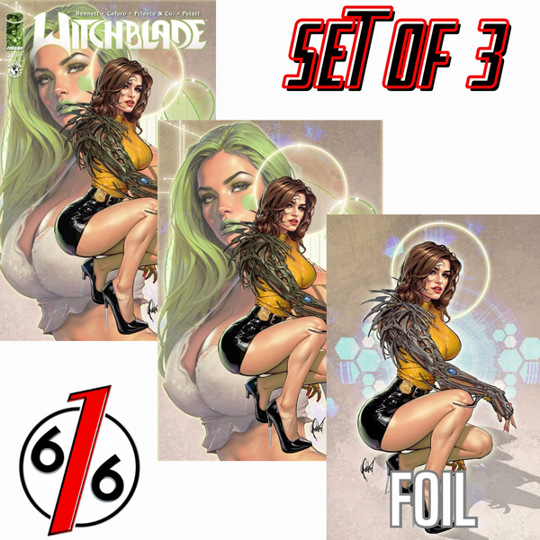 WITCHBLADE #20 CEDRIC POULAT 616 COMICS Trade Dress & Virgin & FOIL Variant ABC Set LTD 500