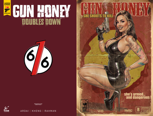 GUN HONEY DOUBLES DOWN #1 CEDRIC POULAT 616 COMICS Virgin VHS Variant B LTD 500