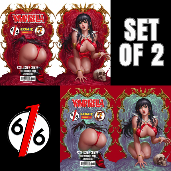 VAMPIRELLA #8 CHRIS NG 616 COMICS WRAPAROUND Virgin Variant AB Set LTD 500